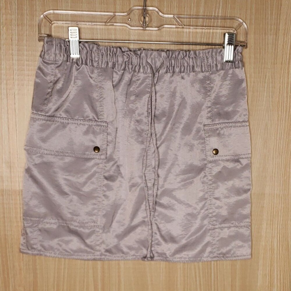Express NWT Womens Silver Satin Mini Skirt XS
